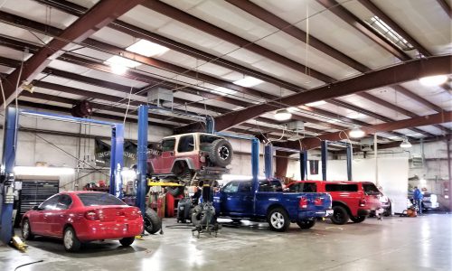 Automotive dealership service bay