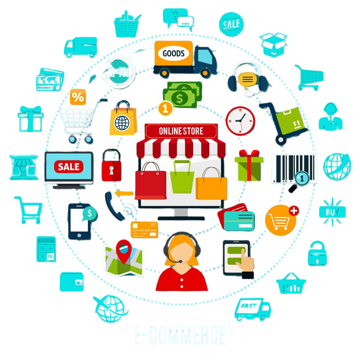 Ecommerce website development, Shopify store setup service, and WooCommerce integrations